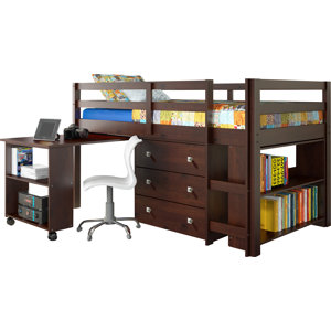 Harriet Bee Bintou Twin Platforms Loft Bed with Bookcase by Harriet Bee